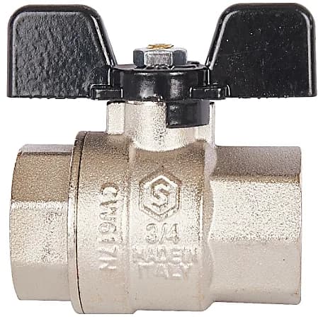 STOUT Кран шаровой полнопроходной, ВР/ВР, ручка бабочка 3/4"