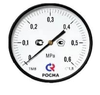 Росма М-210Т.00(0-0,6МРа)G1/4.150C. 2,5 МАНОМЕТР 50 мм., ТИП-ТМ-210Т, G1/4 (сзади), 0-0,6МРа, кл. 2,5, 150 град.