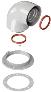 ROMMER RCA-6010-240190 Начальный участок 60/100 (Bosch, Buderus, Navien S/C/E, Baxi ECO Nova/Classic, Baltur, Лемакс, Fondital) в комплекте фланец